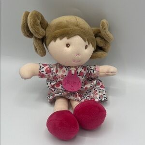 Jolijou Demoiselle My First Doll Pink Dress Brown Hair Baby plush